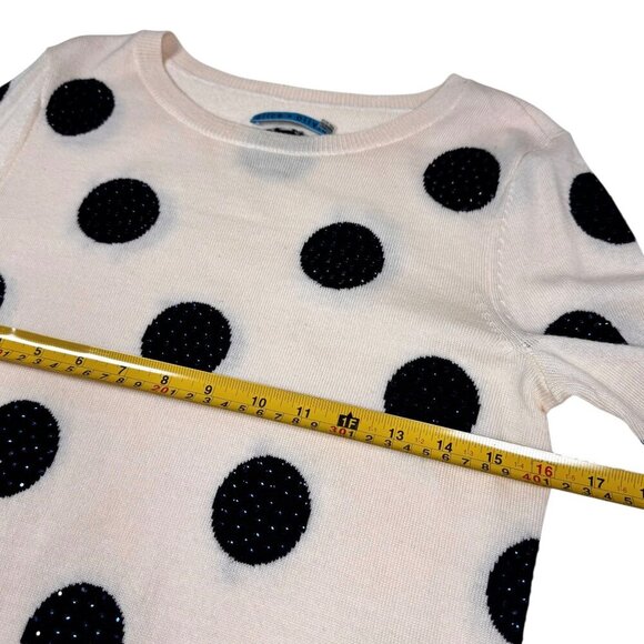 Alice + Olivia Celyn Polkadot Sweater Sz.S Cream Rhinestones ASO Taylor Swift - Picture 8 of 14